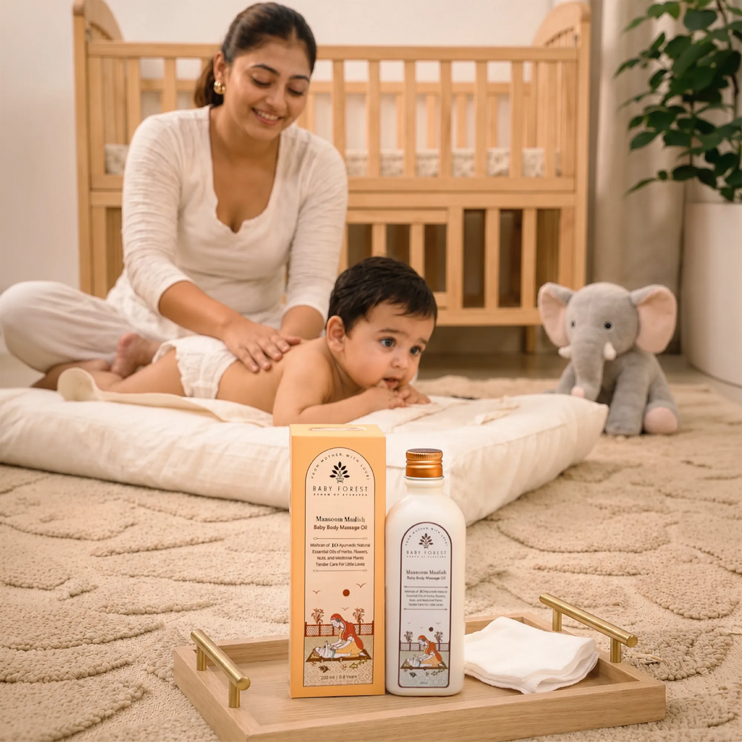 Baby Forest Maasoom Maalish Baby Body Massage Oil | Mishran of 10 Herbs & Oil- 200 ml