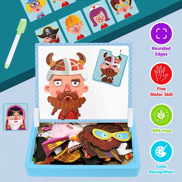 Kidology Face Change Magnetic Puzzle Set for Kids | Funny Face Making Magnetic Puzzle Game