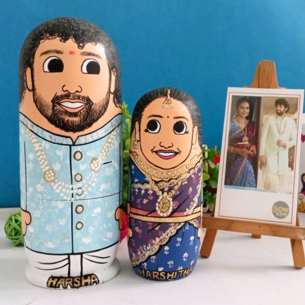 Personalised Wooden Nesting Dolls (Set of 2) - COD Not Available