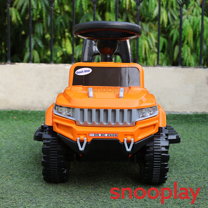 Dash Star Self Control | Battery EV HUMR Ride-On Car | Backrest, Storage Basket, Music, LED Light (1-4 Years)