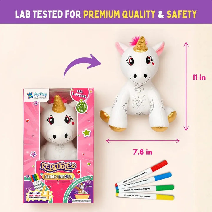 PepPlay Redoobles Doodle Unicorn | Wash, Colour & Reuse Fun