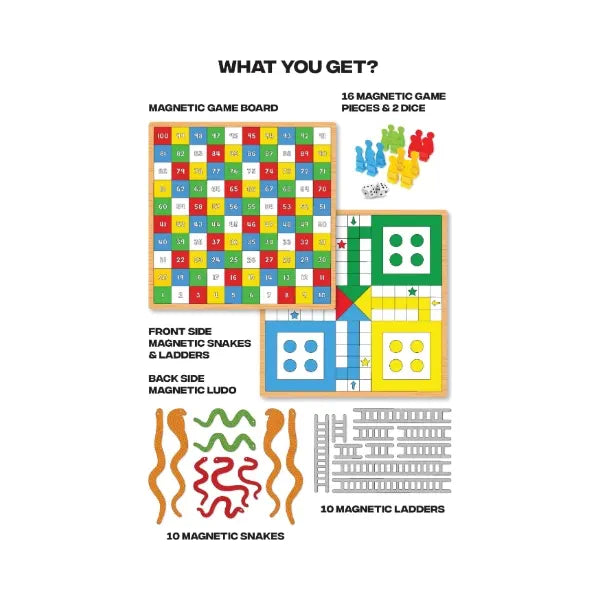 Play Panda Magnetic Snakes & Ladders Infinity (Small) - Use the Magnetic Snake & Magnetic Ladder Pieces to Set a New Board