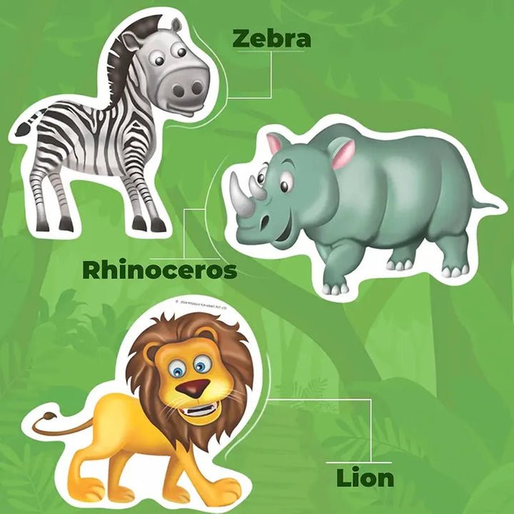 Toykraft My First Jungle Animal 2-Piece Floor Puzzles – Chunky, Educational Toddler Puzzles