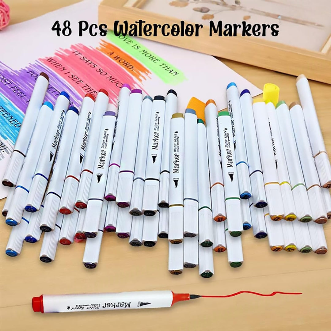 FunBlast Watercolor Markers Colouring Kit - 48 Pieces