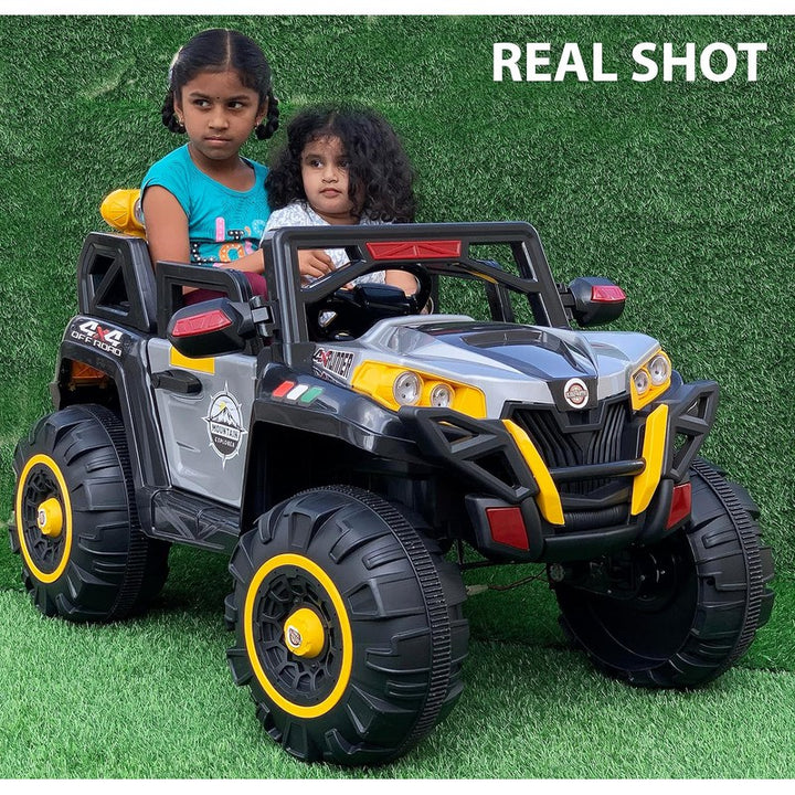 4x4 Battery Operated Electric Ride On Jeep | Motor for Steering | Remote Control | Grey/Yellow | COD Not Available