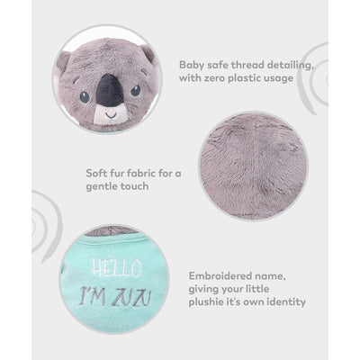 Koala Zuzu Coral Soft Toy with Tee- Grey