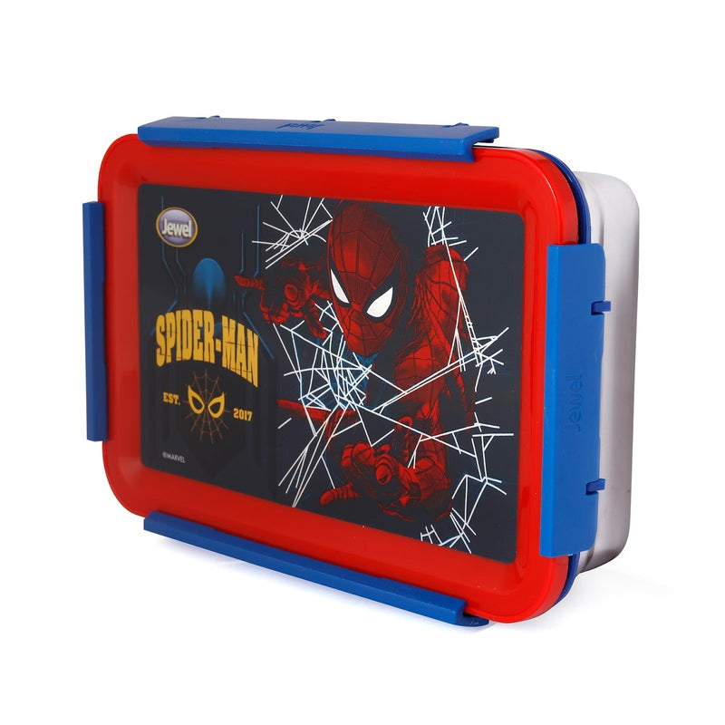 Original Licensed Disney Clip Up Insulated Inner Steel Lunch Box (Medium) - Spiderman