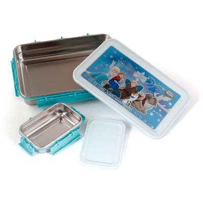 Original Licensed Disney Clip Up Insulated Inner Steel Lunch Box (Medium) - Frozen
