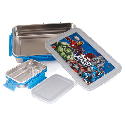 Original Licensed Disney Clip Up Insulated Inner Steel Lunch Box (Medium) - Avengers