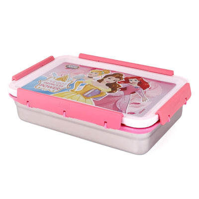 Original Licensed Disney Clip Up Insulated Inner Steel Lunch Box (Medium) - Disney Princess