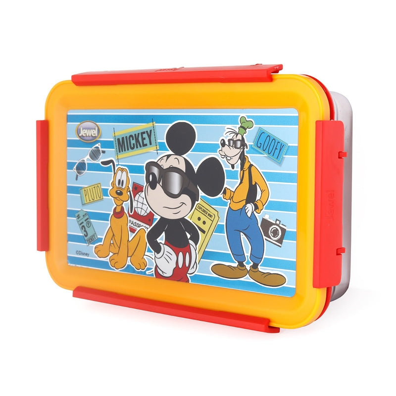 Original Licensed Disney Clip Up Insulated Inner Steel Lunch Box (Medium) - Mickie Mouse