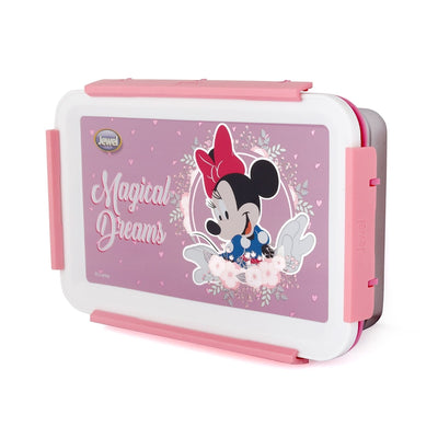 Original Licensed Disney Clip Up Insulated Inner Steel Lunch Box (Medium) - Minie Mouse