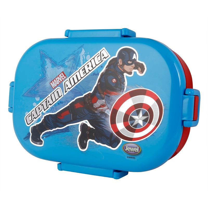 Original Licensed Disney Clip Fresh Insulated Inner Steel Lunch Box (Rounded) - Captain America