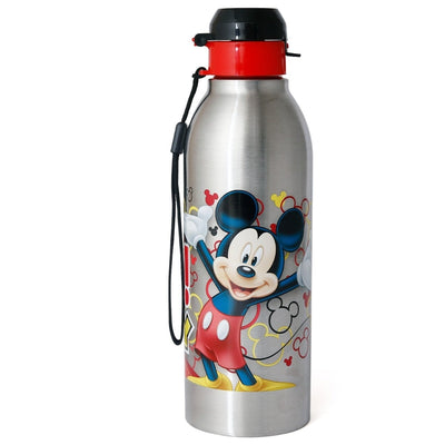 Original Licensed Disney Marvel Steel Lunch box and Merit & Clip Up Cartoon Water Bottle - Mickie Mouse