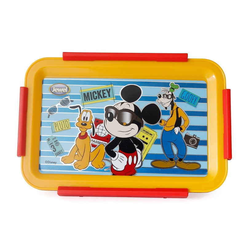 Original Licensed Disney Marvel Steel Lunch box and Merit & Clip Up Cartoon Water Bottle - Mickie Mouse