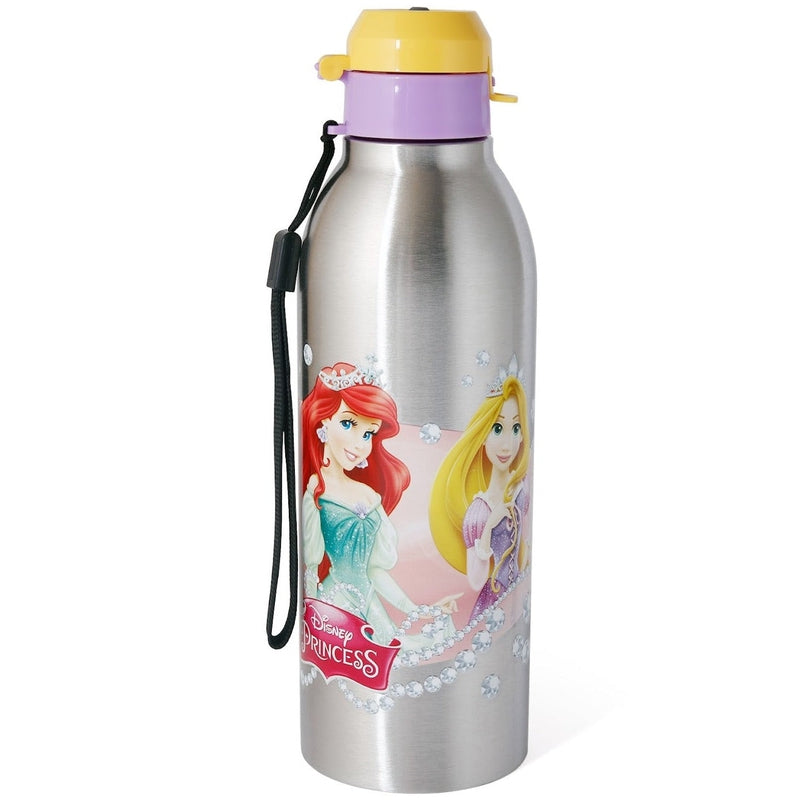 Original Licensed Disney Marvel Steel Lunch box and Merit & Clip Up Cartoon Water Bottle - Disney Princess