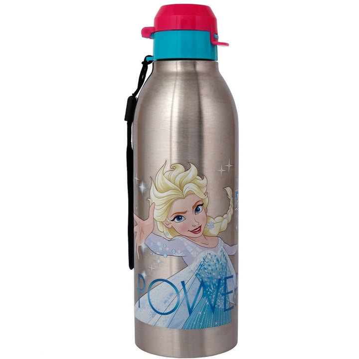 Original Licensed Disney Marvel Steel Lunch box and Merit & Clip Up Cartoon Water Bottle - Frozen