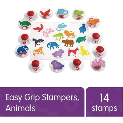 Colorations Easy-Grip Animal Stamps – Set of 14