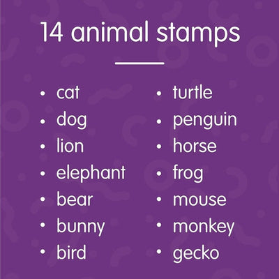 Colorations Easy-Grip Animal Stamps – Set of 14