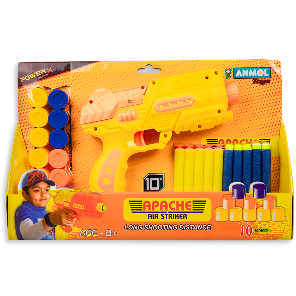 Apache Air Striker Soft Blaster with 10 Darts (Anmol Toys)