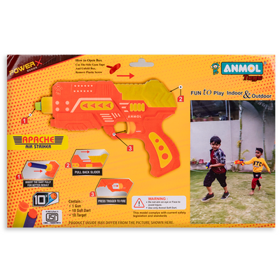 Apache Air Striker Soft Blaster with 10 Darts (Anmol Toys)