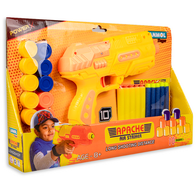 Return Gifts (Pack of 3,5,12) Apache Air Striker Soft Blaster with 10 Darts (Anmol Toys)