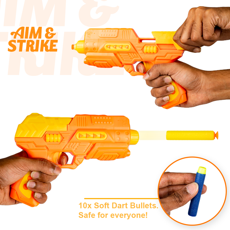 Return Gifts (Pack of 3,5,12) Apache Air Striker Soft Blaster with 10 Darts (Anmol Toys)