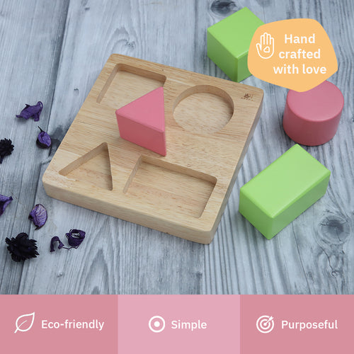 Ariro Toys Wooden Blocks & Puzzle Play Set for Toddlers (1-2 Years)