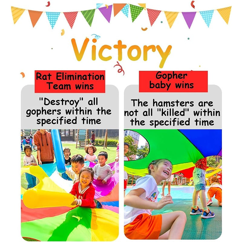 Hop N Play Rainbow Parachute Whack-a-Mole Activity Game (4-10 Years)