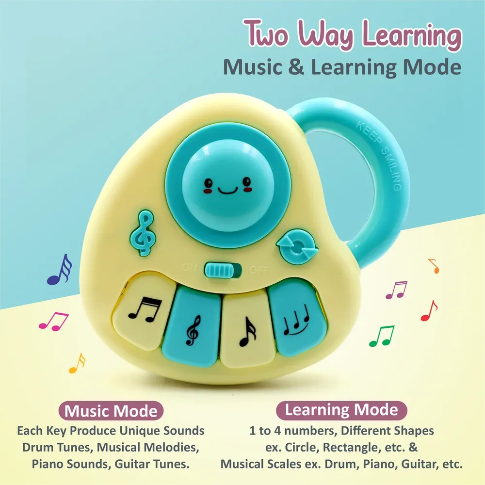 Chanak Tiny Tunes Baby Piano Musical Toy | 4 Keys, 31 Melodies with Flashing Lights |  6-12 Months