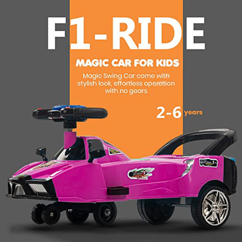 Non Battery Operated Magic Ferrari Ride On  For Kids (Pink) | COD not Available