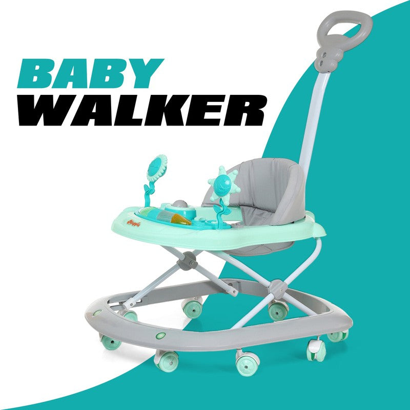 Musical Activity Walker With Parent Rod  (Green)
