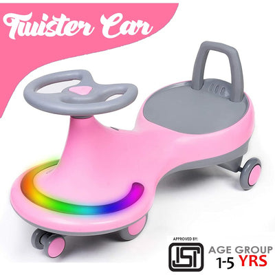Non Battery Operated Pink Ride On & Wagon | Musical Front Lights with Backrest Superior Quality Smooth Wheels | COD not Available
