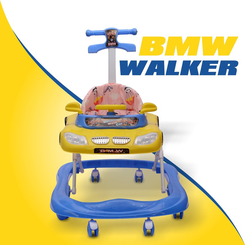 Musical Activity Walker with Light & Sound (9 Months to 1.5 Years) | COD Not Available | BMW | Blue and Yellow