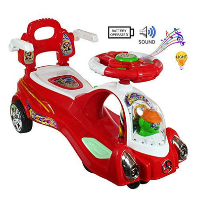 Non Battery Operated Space Car Magic Ride-on & Wagon For Kids (Red) | COD not Available