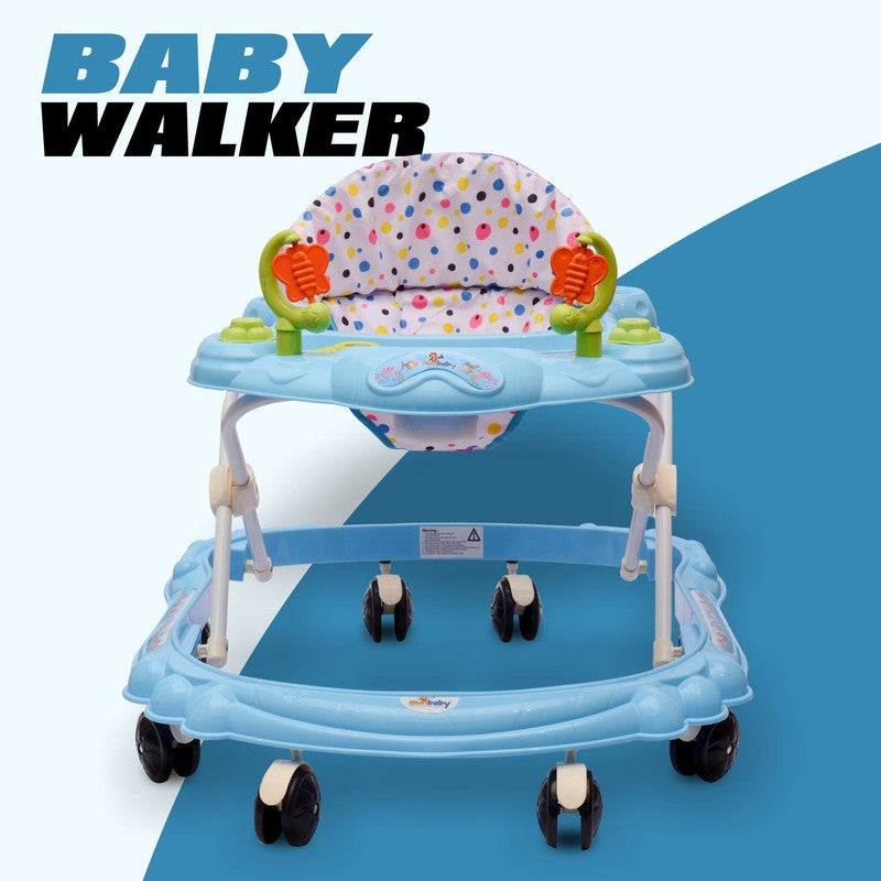 Musical Activity Walker With Parental Control Rod (9 Months to 1.5 Years) | COD Not Available | Blue