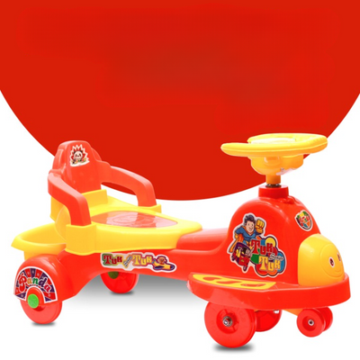 Tuk Tuk Sr Red Ride-on & Wagon | Non Battery Operated Ride On  For Kids (Multicolor) | COD not Available
