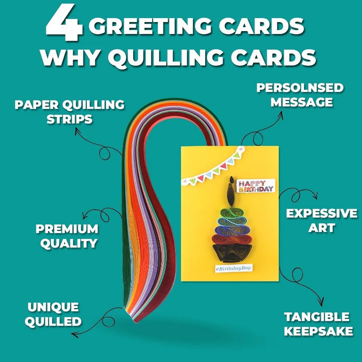 Toykraft Paper Quilling Greeting Card Making Kit | DIY Arts & Crafts Set for Kids