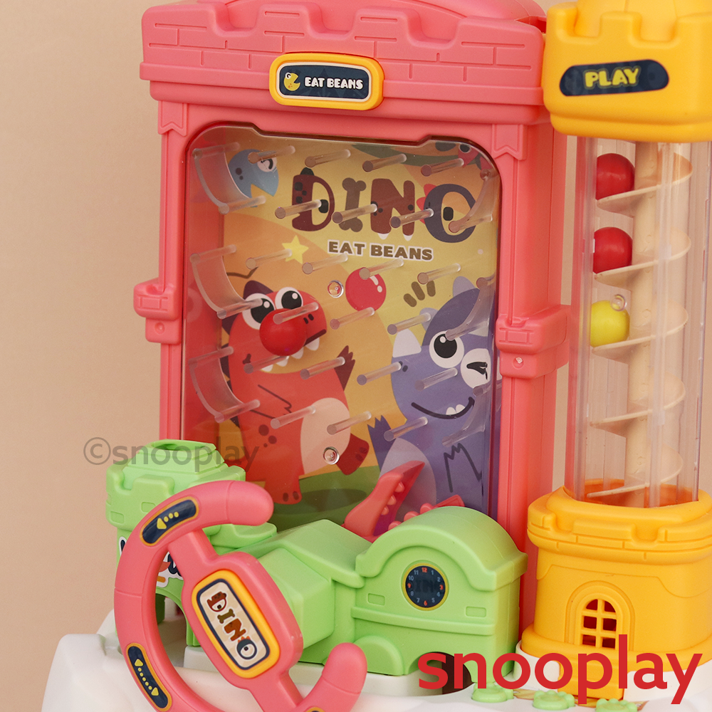 Dinosaur Bead Catcher Playset Game with 22 Multicolour Balls, Light & Music (8-10 Years)