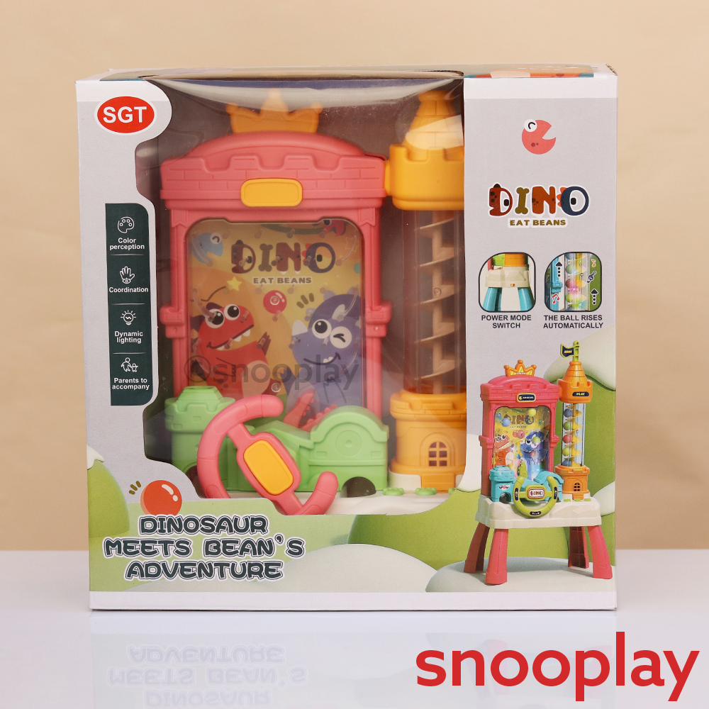 Dinosaur Bead Catcher Playset Game with 22 Multicolour Balls, Light & Music (8-10 Years)