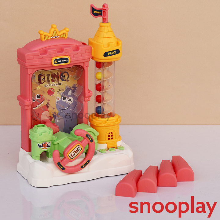 Dinosaur Bead Catcher Playset Game with 22 Multicolour Balls, Light & Music (8-10 Years)