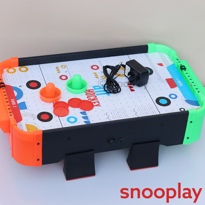 Simarr Small Air Hockey Table-Top Game with 2 Pucks, 2 Paddles, 1 Charger & 4 Legs (5-8 Years)