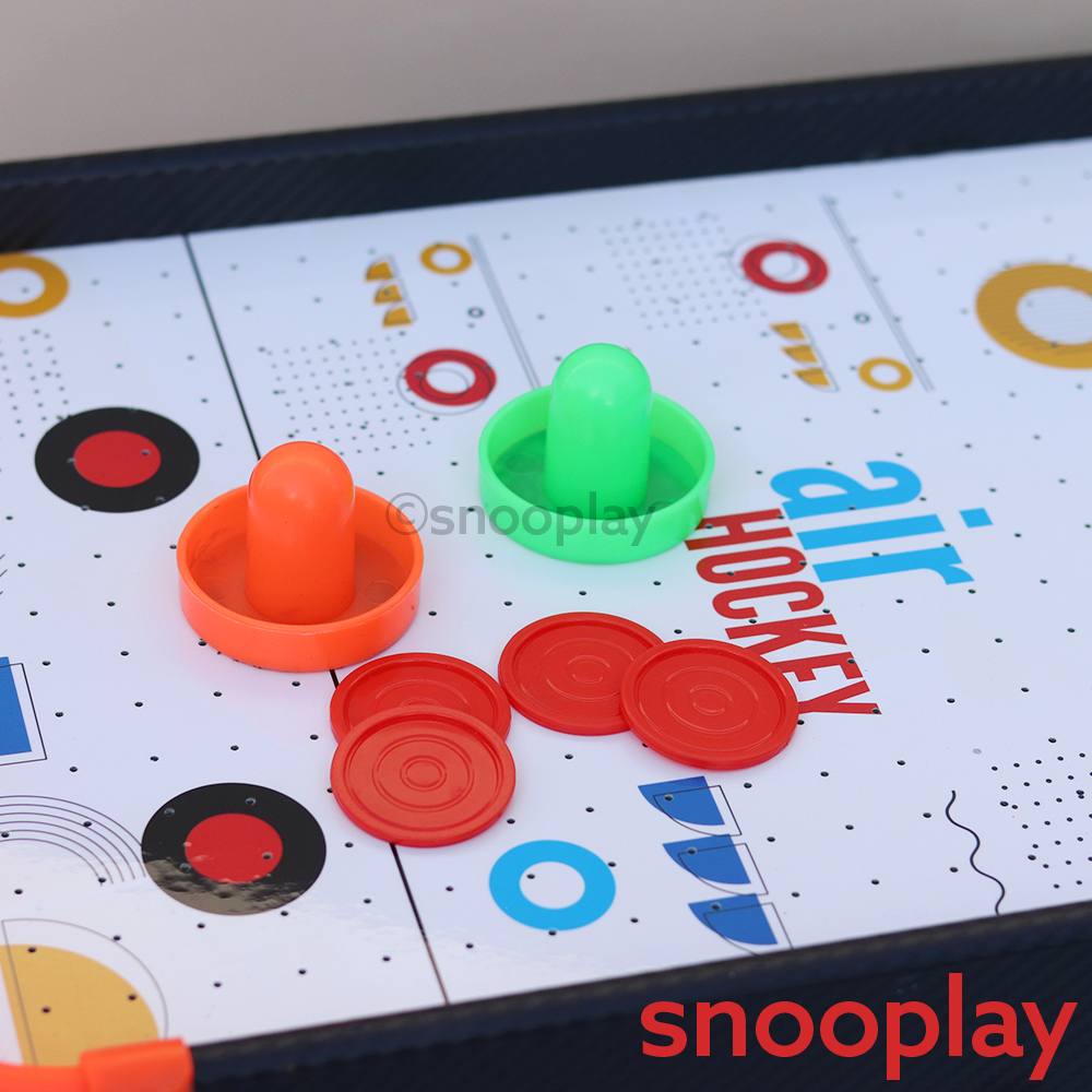 Simarr Small Air Hockey Table-Top Game with 2 Pucks, 2 Paddles, 1 Charger & 4 Legs (5-8 Years)