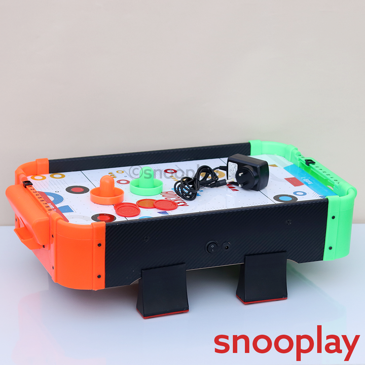 Simarr Small Air Hockey Table-Top Game with 2 Pucks, 2 Paddles, 1 Charger & 4 Legs (5-8 Years)