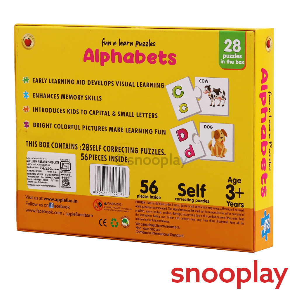 Applefun 'n' Learn 56 Pieces Fun n Learn Alphabets Puzzle (3-5 Years)