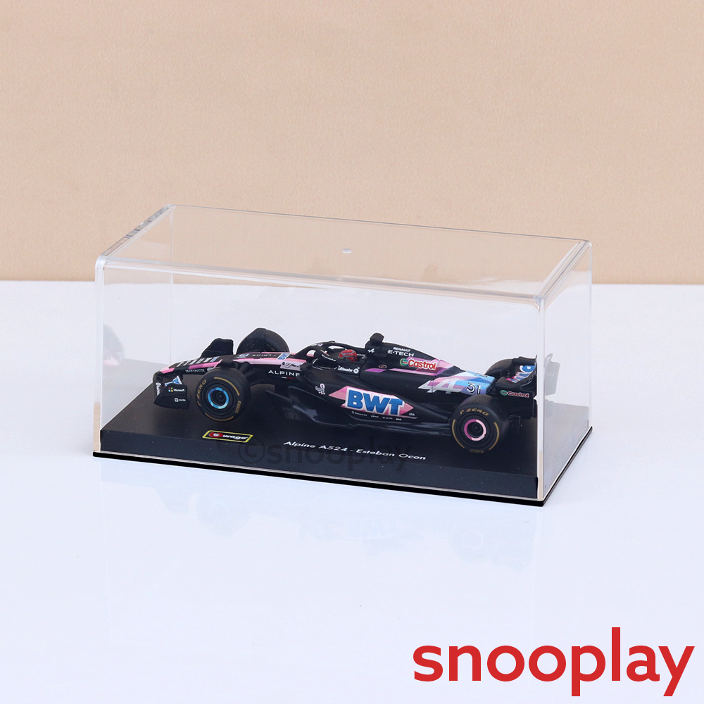 Bburago Original Alpine A524 - Esteban Ocon Licensed Diecast Car | 1:43 Scale (14 Years till Grown Ups)