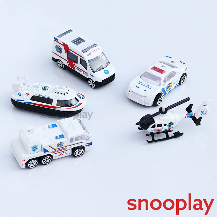 5 in 1 Ambulance Set For Kids (Toy Cars Playset)