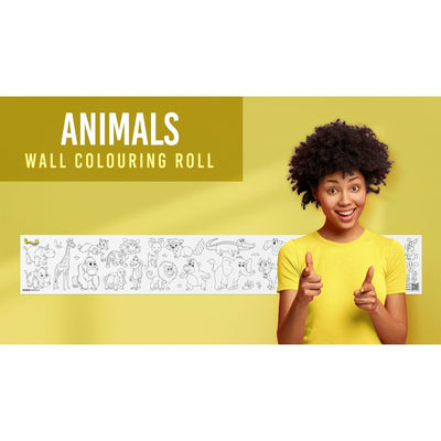 Animals Reusable Wall Colouring Roll For Kids (6 Inch)