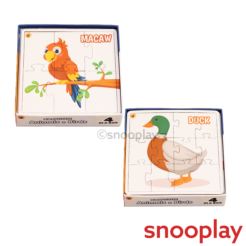 2 in 1 Jigsaw Puzzle Animal & Birds Big Size (36 - PCS)