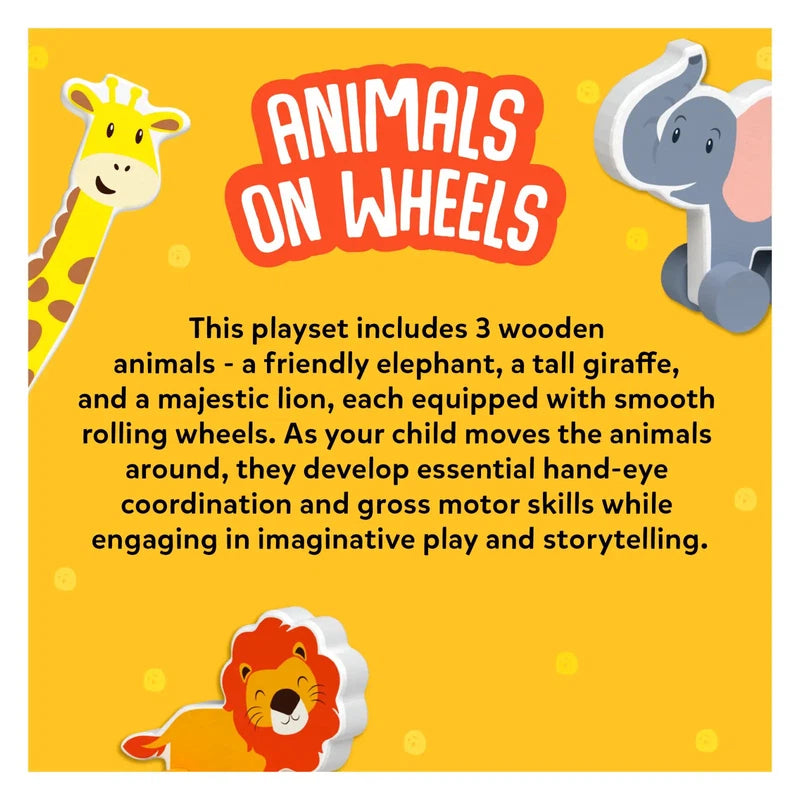 Wooden Animal Toys on Wheels (9 Months - 3 Years)